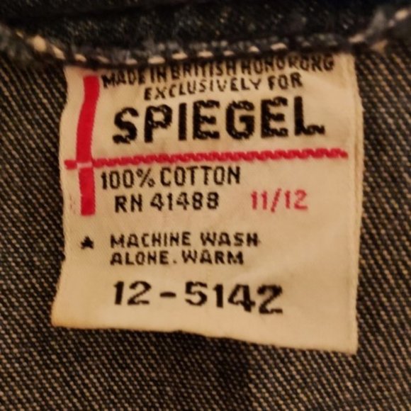 SPIEGEL VINTAGE FRONT COLLAR DENIM VEST FRONT ZIP POCKETS SIZE 11/12 - Picture 4 of 4